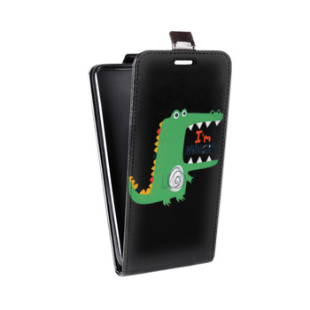 Дизайнерский вертикальный чехол-книжка для Huawei Honor 8 Прозрачные крокодилы (на заказ)