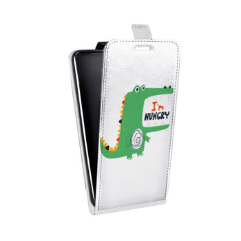 Дизайнерский вертикальный чехол-книжка для Alcatel One Touch Pop D5 Прозрачные крокодилы (на заказ)