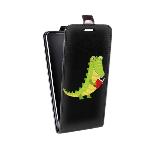 Дизайнерский вертикальный чехол-книжка для HTC Desire 200 Прозрачные крокодилы