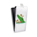 Дизайнерский вертикальный чехол-книжка для Asus ZenFone 4 Max Прозрачные крокодилы