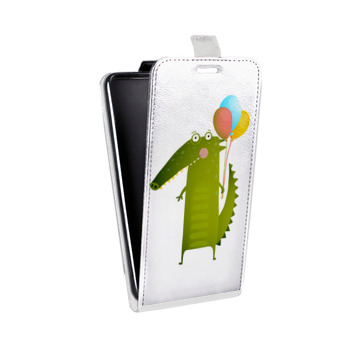 Дизайнерский вертикальный чехол-книжка для Lenovo Vibe C2 Прозрачные крокодилы (на заказ)