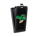 Дизайнерский вертикальный чехол-книжка для Huawei Honor 6C Прозрачные крокодилы