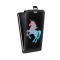 Дизайнерский вертикальный чехол-книжка для HTC Desire 12 Plus Прозрачные лошади и единороги 