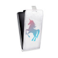 Дизайнерский вертикальный чехол-книжка для Nokia 7.1 Прозрачные лошади и единороги 