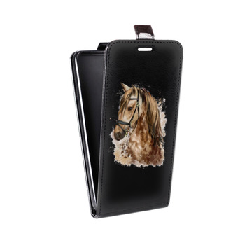 Дизайнерский вертикальный чехол-книжка для Sony Xperia E4g Прозрачные лошади и единороги  (на заказ)
