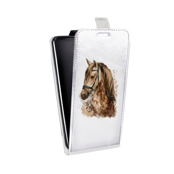 Дизайнерский вертикальный чехол-книжка для Huawei P30 Pro Прозрачные лошади и единороги  (на заказ)