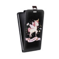 Дизайнерский вертикальный чехол-книжка для ASUS ZenFone 5 Lite Прозрачные лошади и единороги 
