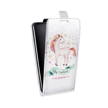 Дизайнерский вертикальный чехол-книжка для Samsung Galaxy J1 mini Prime (2016) Прозрачные лошади и единороги  (на заказ)