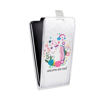 Дизайнерский вертикальный чехол-книжка для Iphone 7 Plus / 8 Plus Прозрачные лошади и единороги  (на заказ)