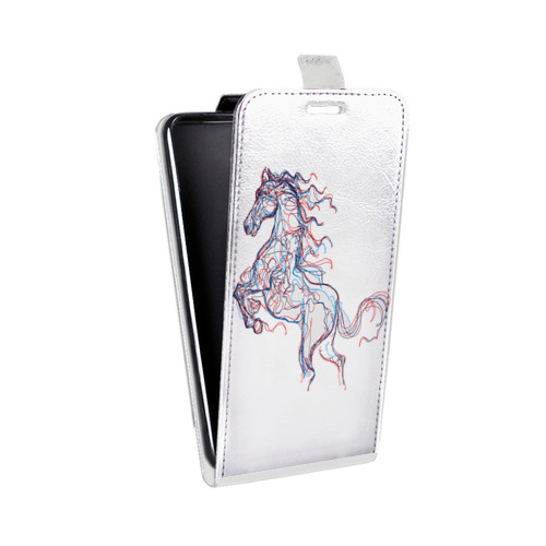 Дизайнерский вертикальный чехол-книжка для ASUS Zenfone 2 Laser 5 ZE500KL Прозрачные лошади и единороги 