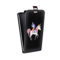 Дизайнерский вертикальный чехол-книжка для Huawei Honor 6 Plus Прозрачные лошади и единороги 