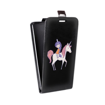 Дизайнерский вертикальный чехол-книжка для BlackBerry KEY2 Прозрачные лошади и единороги  (на заказ)