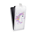 Дизайнерский вертикальный чехол-книжка для Asus ZenFone 4 Max Прозрачные лошади и единороги 