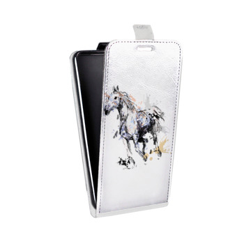 Дизайнерский вертикальный чехол-книжка для Samsung Galaxy J2 Prime Прозрачные лошади и единороги  (на заказ)