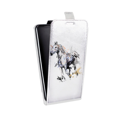 Дизайнерский вертикальный чехол-книжка для Huawei Y6 (2019) Прозрачные лошади и единороги 
