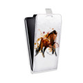 Дизайнерский вертикальный чехол-книжка для Iphone 5c Прозрачные лошади и единороги 