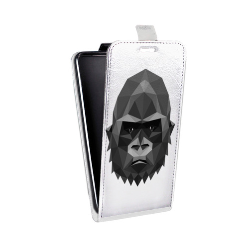Дизайнерский вертикальный чехол-книжка для HTC Desire 200 Прозрачные обезьяны