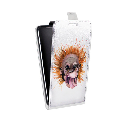 Дизайнерский вертикальный чехол-книжка для LG G7 Fit Прозрачные обезьяны
