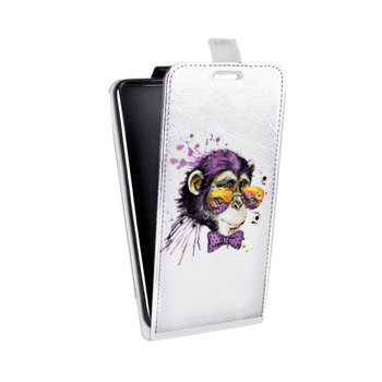 Дизайнерский вертикальный чехол-книжка для Samsung Galaxy J3 (2016) Прозрачные обезьяны (на заказ)
