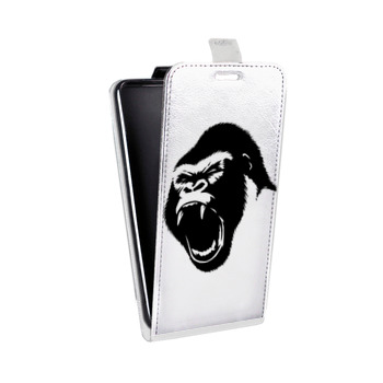 Дизайнерский вертикальный чехол-книжка для Alcatel One Touch Pop D5 Прозрачные обезьяны (на заказ)