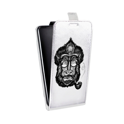 Дизайнерский вертикальный чехол-книжка для Motorola One Action Прозрачные обезьяны