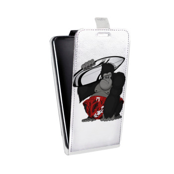Дизайнерский вертикальный чехол-книжка для HTC One Mini Прозрачные обезьяны (на заказ)