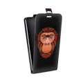 Дизайнерский вертикальный чехол-книжка для Samsung Galaxy Ace 4 Прозрачные обезьяны