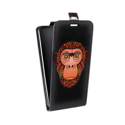 Дизайнерский вертикальный чехол-книжка для Huawei Y6II Прозрачные обезьяны