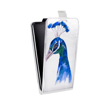 Дизайнерский вертикальный чехол-книжка для Iphone 5s Прозрачные павлины (на заказ)