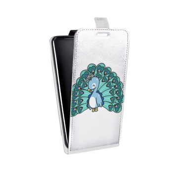 Дизайнерский вертикальный чехол-книжка для Samsung Galaxy S8 Plus Прозрачные павлины (на заказ)