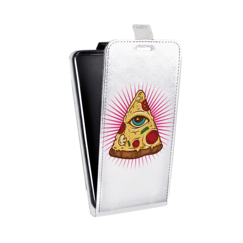Дизайнерский вертикальный чехол-книжка для LG X Style Прозрачная Пицца