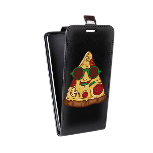 Дизайнерский вертикальный чехол-книжка для Meizu M5 Прозрачная Пицца