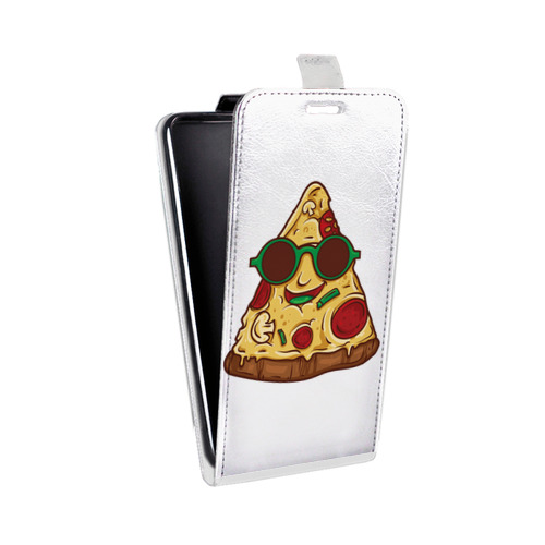 Дизайнерский вертикальный чехол-книжка для BQ Space X Прозрачная Пицца