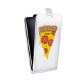 Дизайнерский вертикальный чехол-книжка для Alcatel Idol 5S Прозрачная Пицца