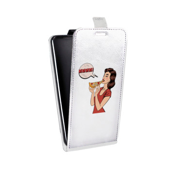 Дизайнерский вертикальный чехол-книжка для Alcatel One Touch Pop D5 Прозрачная Пицца (на заказ)