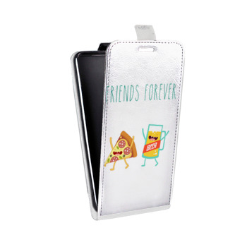 Дизайнерский вертикальный чехол-книжка для Samsung Galaxy S6 Edge Прозрачная Пицца (на заказ)