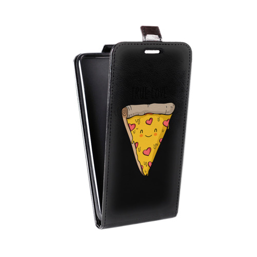 Дизайнерский вертикальный чехол-книжка для LG K10 (2017) Прозрачная Пицца
