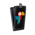 Дизайнерский вертикальный чехол-книжка для HTC One A9S Прозрачные попугаи