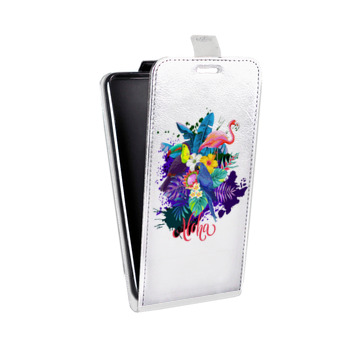 Дизайнерский вертикальный чехол-книжка для Huawei Honor 8 Прозрачные попугаи (на заказ)