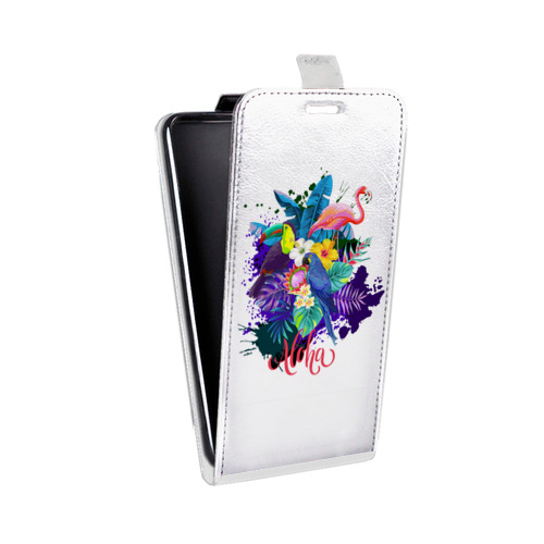 Дизайнерский вертикальный чехол-книжка для Samsung Galaxy Grand Прозрачные попугаи