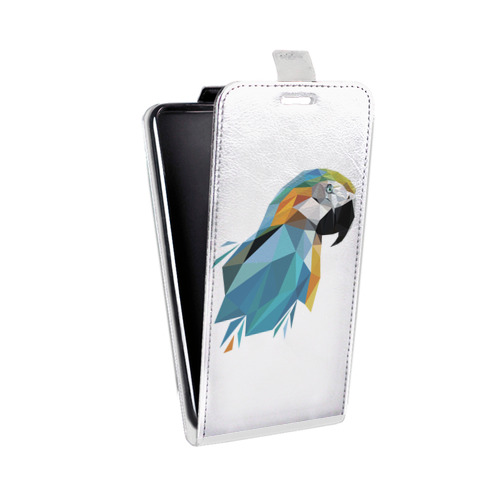 Дизайнерский вертикальный чехол-книжка для Alcatel One Touch Pop C9 Прозрачные попугаи