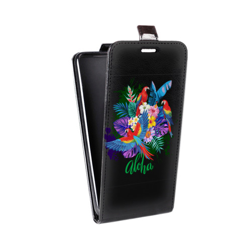 Дизайнерский вертикальный чехол-книжка для Huawei Honor 6 Plus Прозрачные попугаи
