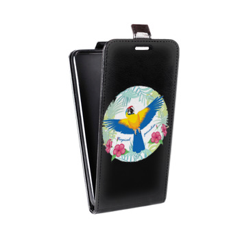 Дизайнерский вертикальный чехол-книжка для Samsung Galaxy S6 Edge Прозрачные попугаи (на заказ)