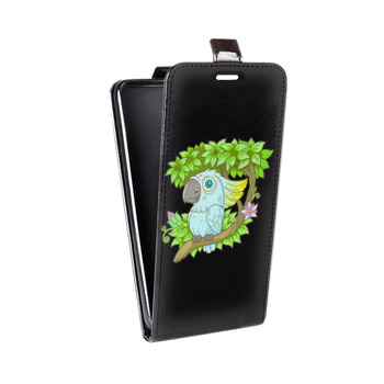 Дизайнерский вертикальный чехол-книжка для Iphone 6/6s Прозрачные попугаи (на заказ)