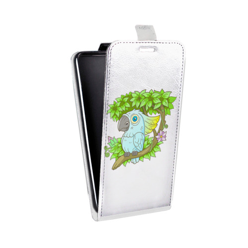 Дизайнерский вертикальный чехол-книжка для Nokia 7 Прозрачные попугаи