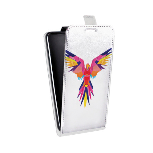 Дизайнерский вертикальный чехол-книжка для HTC U Ultra Прозрачные попугаи