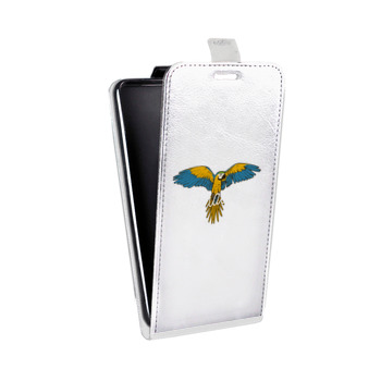 Дизайнерский вертикальный чехол-книжка для Samsung Galaxy A5 (2016) Прозрачные попугаи (на заказ)