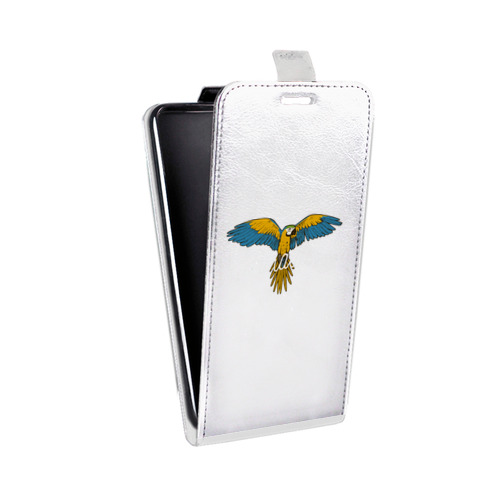 Дизайнерский вертикальный чехол-книжка для LG G7 Fit Прозрачные попугаи