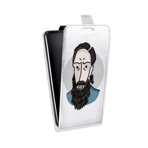 Дизайнерский вертикальный чехол-книжка для ASUS ZenFone 5 Lite Прозрачные русские писатели