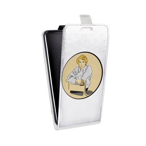 Дизайнерский вертикальный чехол-книжка для LG Optimus G2 mini Прозрачные русские писатели